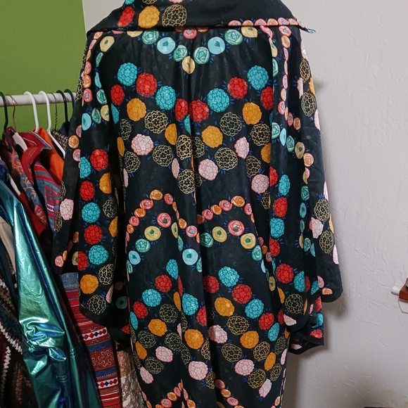 Vintage 1970's 2 piece lounge set pant with cape - Picture 2 of 12